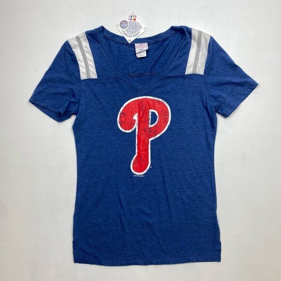 NWT Genuine Merchandise Blue Graphic T-Shirt - Picture 2 of 8